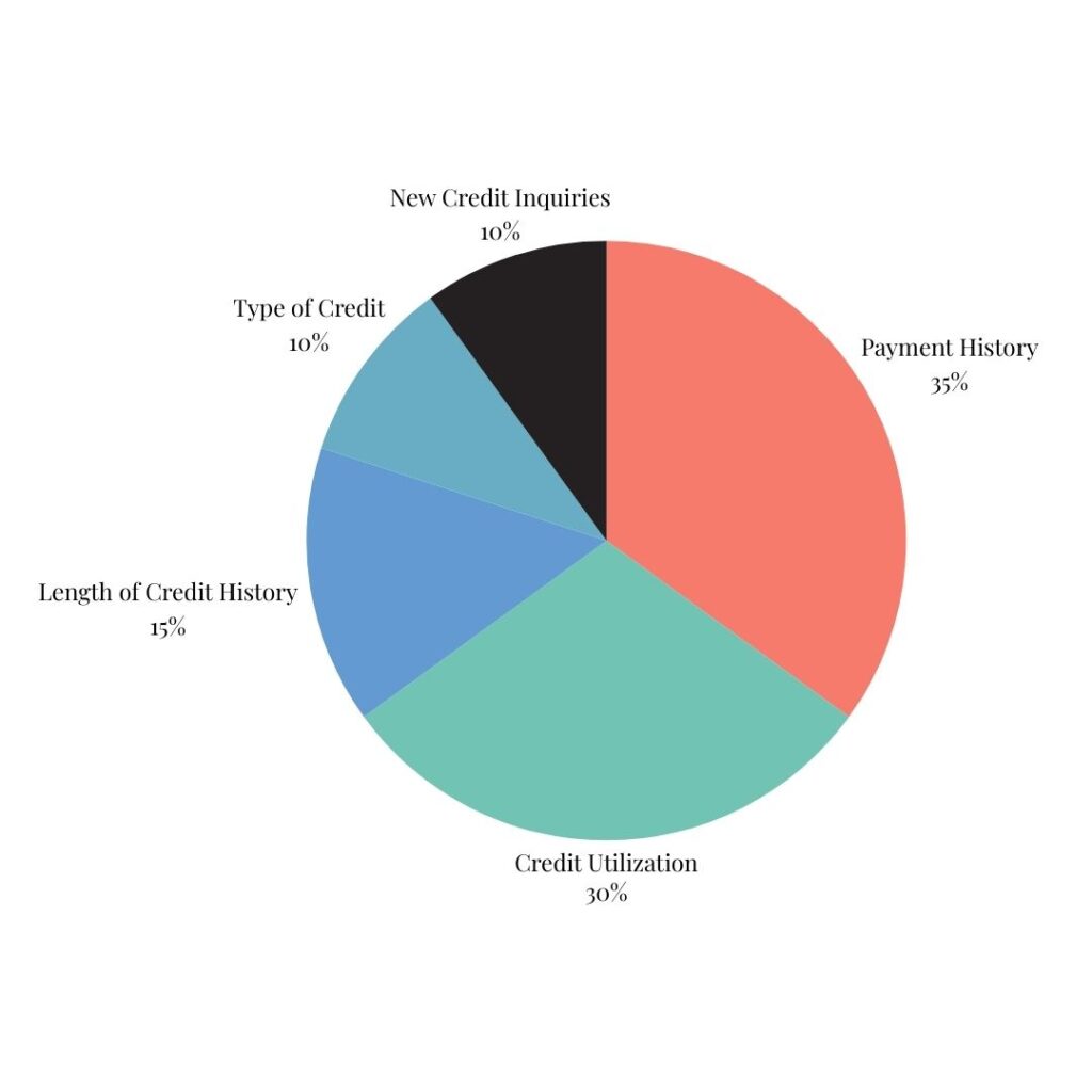 Factors that Affect your credit score pie chart