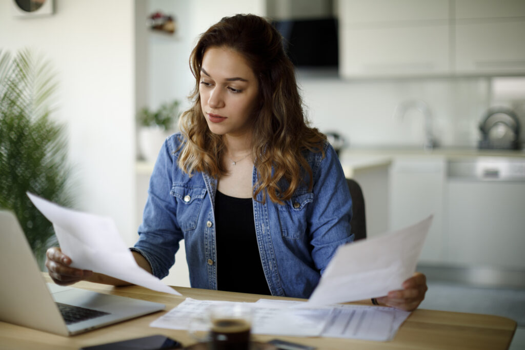 Woman Budgeting at a desk
